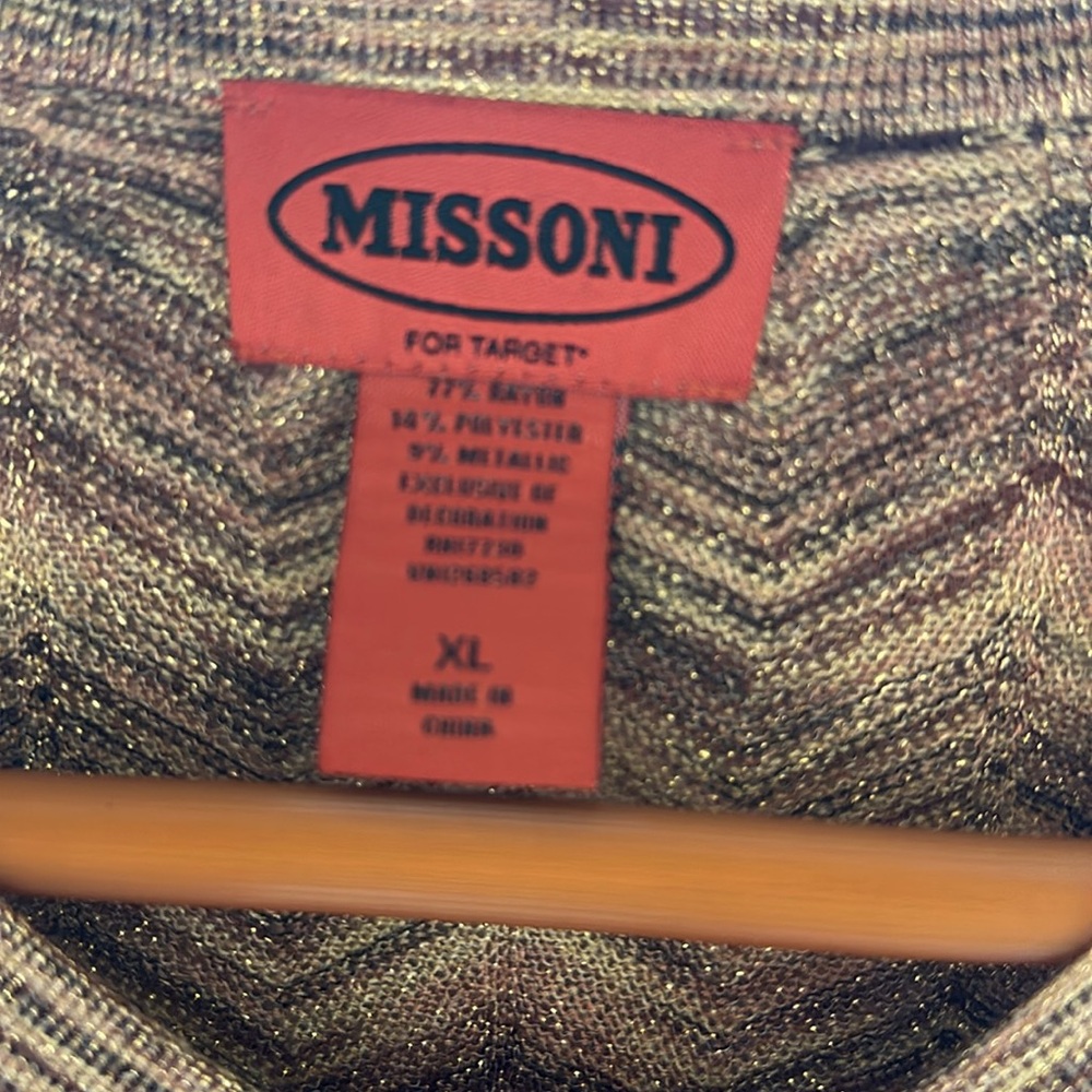 Missoni X Target Womens Cardigan Sweater.
Chevron Brown Metallic Gold Thread XL - Picture 3 of 10